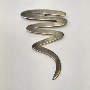 Sterling Silver 925 Squiggle Zig Zag Brooch Pendant Combination Thailand Vintage